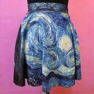 Vincent Van Gogh Starry Night Skater Skirt - Small